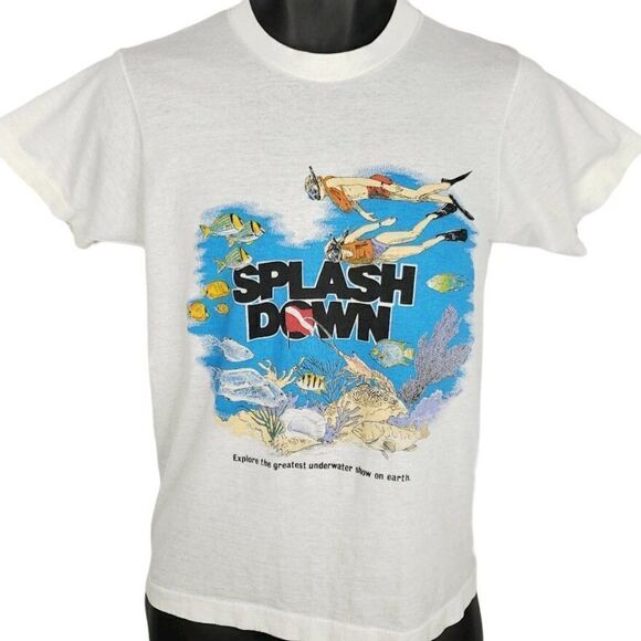 Splash Down Snorkeling T Shirt Vintage 80s Diving Premier Cruise Lines Mens - Picture 1 of 7